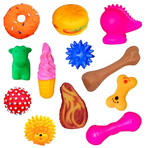 Elo Imports Kit 12 Brinquedos Sonoros de Borracha Premium para Pe...