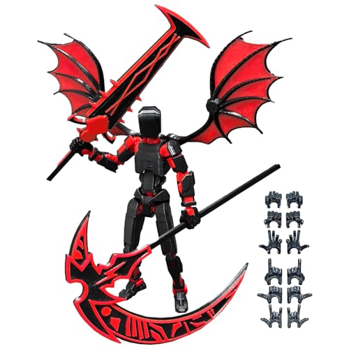 Lucky 13 Action Figures (Assembly Completed) T13 Action Figure Set,3D Printed Robot 13 Action Figure, Dummy 13 Set, for Collectors Desktop Decorations, Red