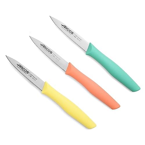 Arcos Paring Knife Set of 3 Pieces 4 Inch Stainless Steel. Colorful…