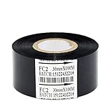 Werkzeugmaschinen Thermische Band der Banddruckmaschine 30 * 100m Date Code Drucker-Zubehör Schwarz 30mm Breite Einfache Operation (Color : 10pcs)