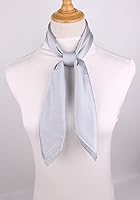 Vista 19 de Conjunto de bufanda de poliéster de gasa cuadrada de satén suave y grande para mujer, cuello de cabeza, multiuso, colores sólidos disponibles Azul