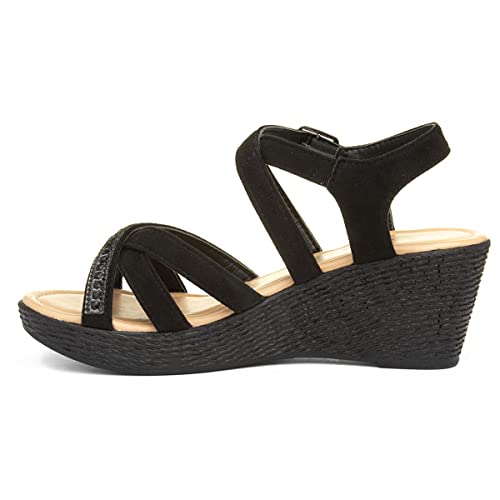 Lilley Sydney Womens Black Wedge Strappy Sandal - Image 5