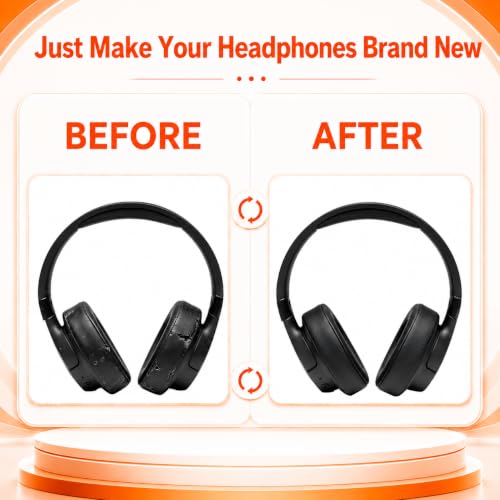 Image of Mizi Replacement Ear Pads Compatible with JBL Tune 700BT, 710BT, 720BT, 750BTNC, 760NC & 770NC Wireless Over-Ear Headphones, Soft Protein Leather Ear Cushions with High-Density Memory Foam, Black