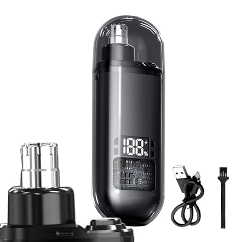 Kixolazr Tagliapeli Nasale | Rasoio per Orecchie e Naso per Uomo - Rasoio Senza Fili con Display Digitale Kit Strumenti Impermeabile per Sopracciglia