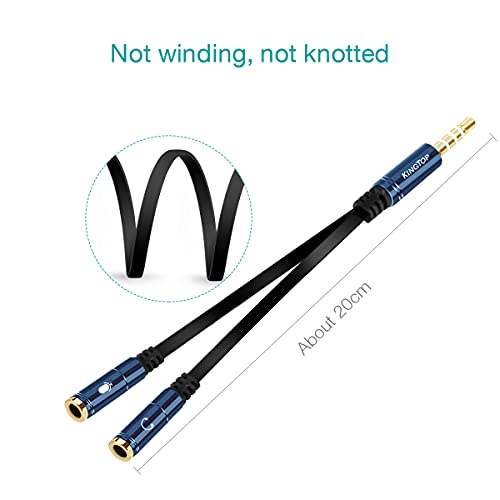 Kingtop 3.5Mm Combo Audio Adapter Cable Compatible For Ps4,Ps5,Xbox One S,Switch,Tablet,Mobile Phone,Pc Gaming Headsets And New Version Laptop(Blue) #TOP2