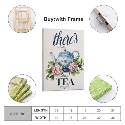 Tableau vintage Tea-Always-Time_03 impression toile de qualité - 2