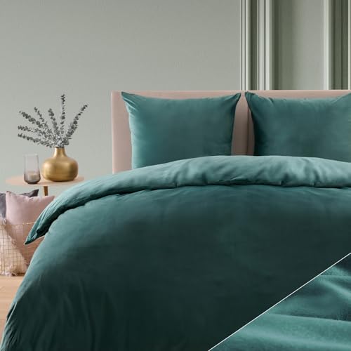 Blumtal 135x200 Cashmere-Touch Bettwäsche - Deckenbezug 135x200 + Kissenbezug 80x80 - extra weicher Mikrofaser Bettbezug - plüschig - OEKO-TEX zertifiziert