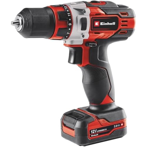 Einhell Akku-Bohrschrauber TE-CD 12/1 Li (Li-Ion, 12 V, 2-Gang-Getriebe, Drehzahl-Elektronik, LED-Beleuchtung, robustes Metallgetriebe, inkl. 45-Min.-Ladegerät + 2,0 Ah-Akku)