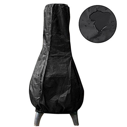 Comficent Grande Housse de cheminée imperméable et Respirante en Tissu Oxford pour extérieur de Jardin ou terrasse Noir 122 x 61 x 21 cm