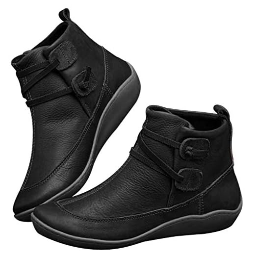 Gibobby Ankle Booties for Women No Heel,Casual Shoes Womens Ankle Boots Round Toe Flat Retro Boots Side Zipper Booties Casual Comfortable Boots Black