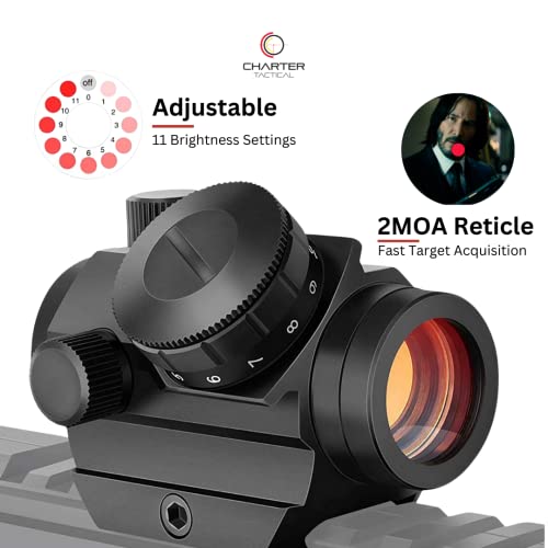 Red Dot Sight For Rifle, 1X22Mm Compact 2-3 Moa Reflex Rifle Scopes With 1 Inch Riser Mount 11 Brightness Settings Gun Scopes For Rifles Pistols Shotgun. #TOP1