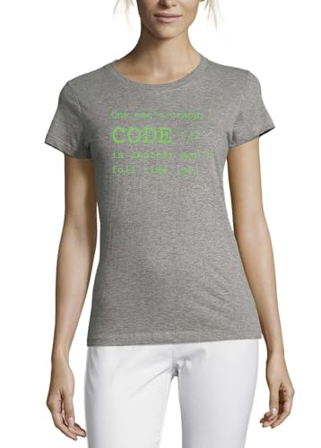 T-shirt code informatique femme en coton gris parfait pour les journées de télétravail