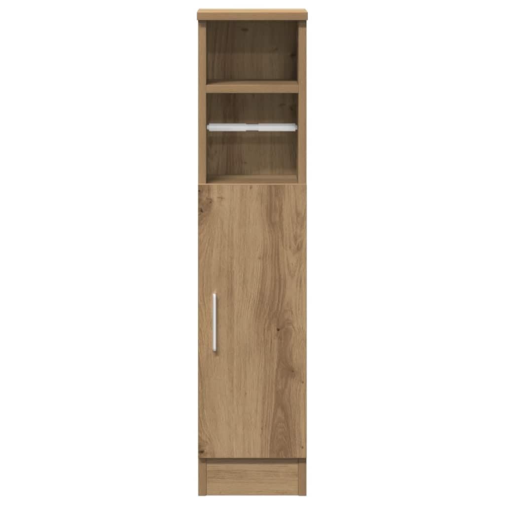 Mueble de baño Artisan-roble, 20,5 x 22 x 90 cm, con soporte de ruedas integrado, material de madera resistente a la humedad, espacio de almacenamiento versátil para su cuarto de baño