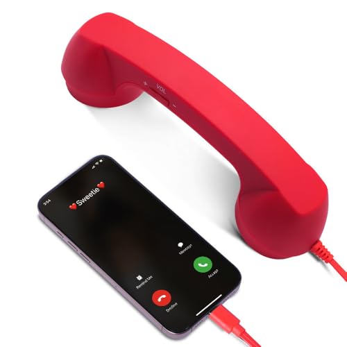 Kyduu Combiné Téléphone Portable Rétro, Récepteurs Téléphoniques Rétro, Combinés Écouteurs Téléphone Rétro, Écouteurs avec Interface USB C, avec...