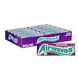 AIRWAVES - Chewing Gum Sans Sucre - Goût Cassis - Fraîcheur Mentholée - Grand format - ...