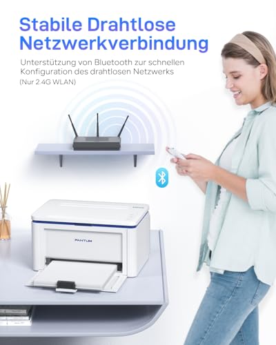 PANTUM BP2309W Laserdrucker Schwarz Weiss, Drucker WLAN, Airprint, Mopria, Klein für Heim & Büro, 20ppm, Inklusive 500-Seiten-Start-Tonerkartusche – Bild 4