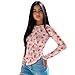 Xsehusvy Strawberry Classic Long Sleeve Shirts for Women Breathable Irregular Pullover Tops Slim Fit T-Shirts Fashion Athletic Workout Tops Going Out Tops