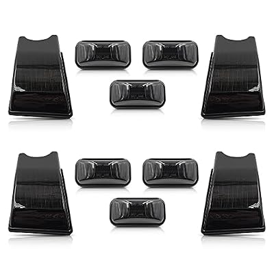 H2 LED Cab Roof Side Marker Lights For Hummer H2 2003 2004 2005 2006 2007 2008 2009 SUV SUT Smoked Lens Top Clearance Indicator Markers Parking Rinning Lamps Amber/Red Led Light Replacement