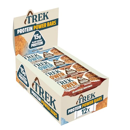 Trek Power Barritas Proteícas Pack Multisabor Plant-Based Sin Gluten Vegano 15g Proteína 12 X 55g Barritas 660g
