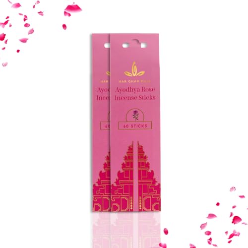 Image of Rose Agarbatti Sticks for Pooja & Home |120 Incense Sticks for Home Fragrance |Natural Agarbatti Stick|Long Lasting Dhoop Agarbatti for Meditation, Temple & Room Freshener Pack of 2