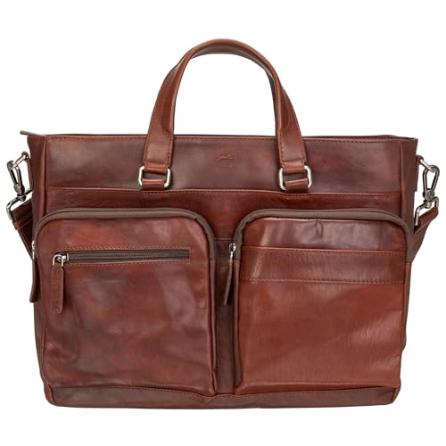 Mancini Buffalo Tote Bag for 14' laptop, Brown, RFID Blocking, Laptop Bag