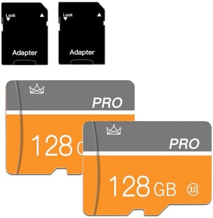 128GB Micro Memory Card,TF Card with Adapter Class 10 High Speed for Camera,Smartphone,Tablet,Personal Computer(2-Pack)