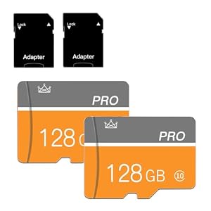 128GB-Speicherkarte, Mikro Speicherkarte mit Adapter Klasse 10 Hochgeschwindigkeit für Kamera,Smartphone,Tablet 2-Pack