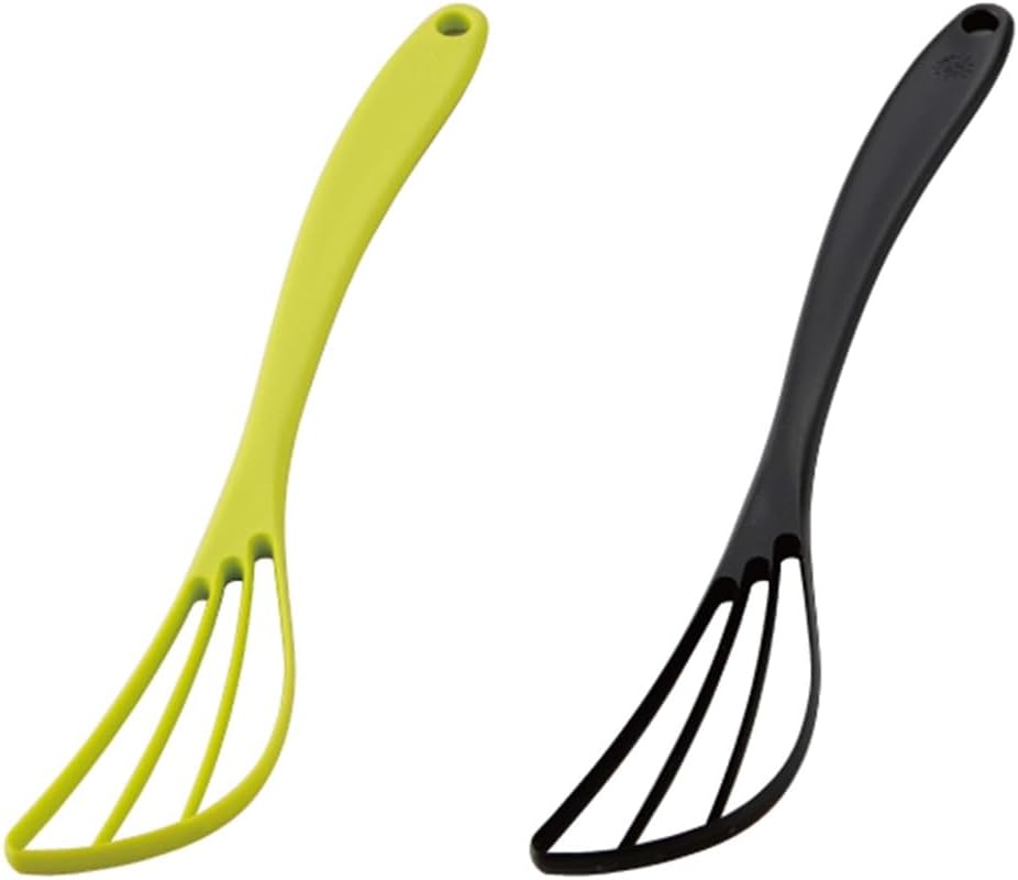 SUNCRAFT Plastic Flat Whisk, Manual Whisk Mixing Spoon, Kitchen Gadget for Blending Frothing Cooking Baking 10” x 2.6" Made in Japan (Lime Green) - Image 7
