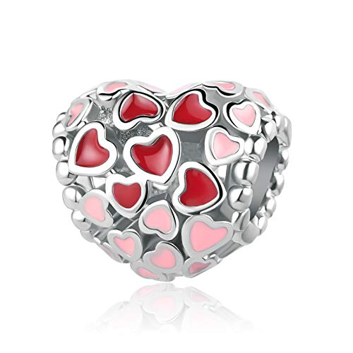 Charm de corazón rosa para lucir en tu pulsera en ocasiones especiales