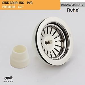 Ruhe® PVC Sink Coupling | Stainless Steel Kitchen Sink PVC Coupling/Drain Outlet/PVC Connector | Chrome Finish