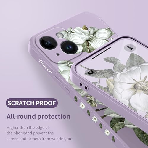 Coque iPhone 15 antichoc avec doublure microfibre douce fleurie - 7
