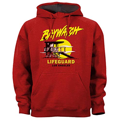 Tex-Ha Baywatch Retro culto Malibu Rosso Felpa con...