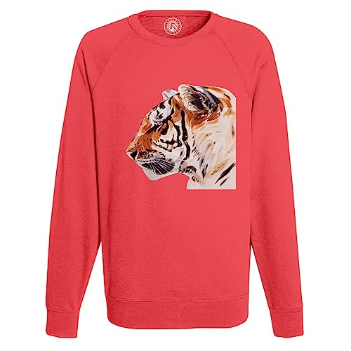 Sweatshirt Homme Peinture Tigre col rond pull imprimé illustration encre art