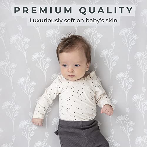 Pobibaby - 2 Pack Premium Changing Pad Cover - Ultra-Soft Jersey Knit, Stylish Floral Pattern, Safe And Snug For Baby (Wildflower) #TOP1