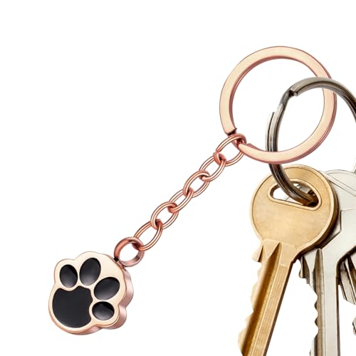 Llavero de recuerdo de ceniza de perro | Colección de recuerdo de acero inoxidable para cenizas de mascotas, para dormitorio de oficina, trabajo en casa, escuela, oro rosa, Se référer au descriptif