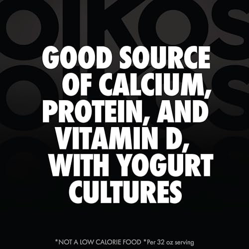 Oikos Triple Zero Vanilla Nonfat Greek Yogurt Tub, 0% Fat, 0g Added Sugar and 0 Artificial Sweeteners, Just Delicious High Protein Yogurt, 32 OZ