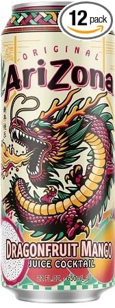 Arizona Dragonfruit Mango Beverage, 22 Oz, 12 Pack