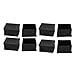 uxcellÂ® 8pcs 60x60mm Black PVC Rubber Square Cabinet Leg Insert Cover Protector