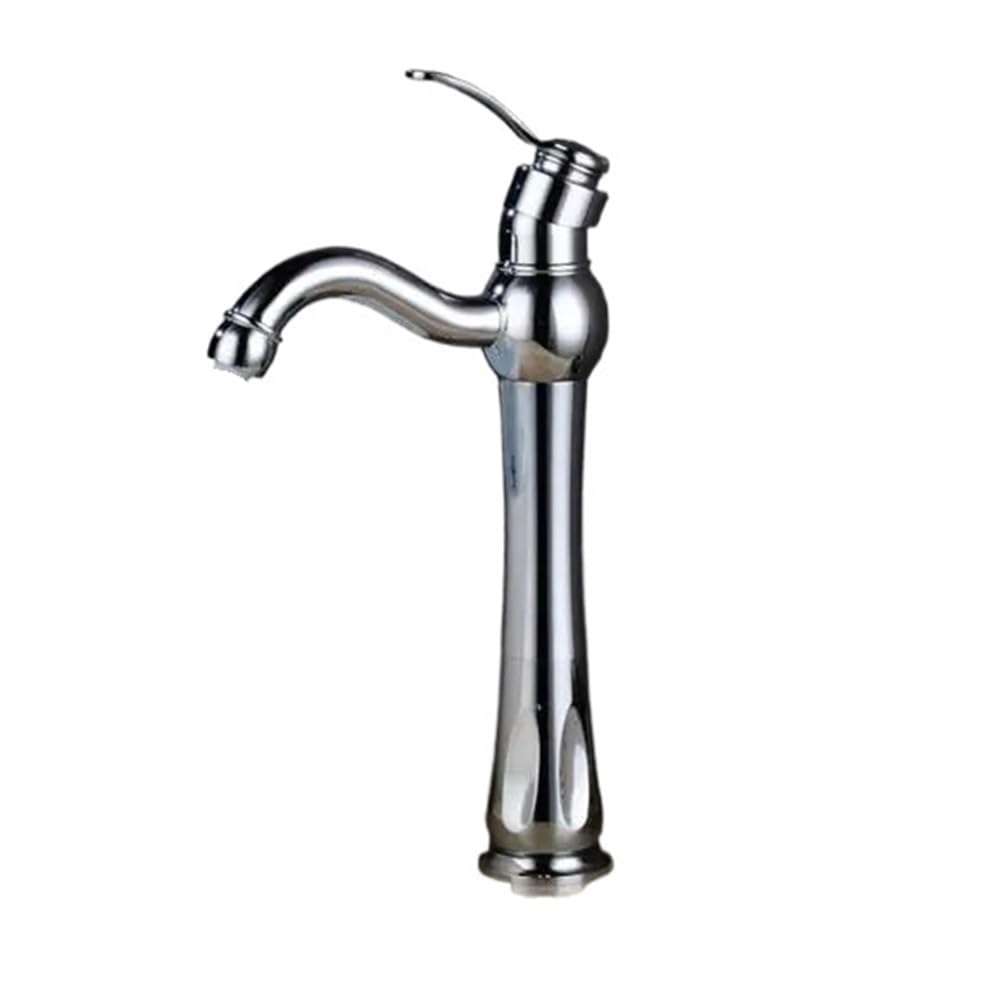Robinet de lavabo en laiton anti-fuite mitigeur rétro chrome pour salle de bains 1 trou