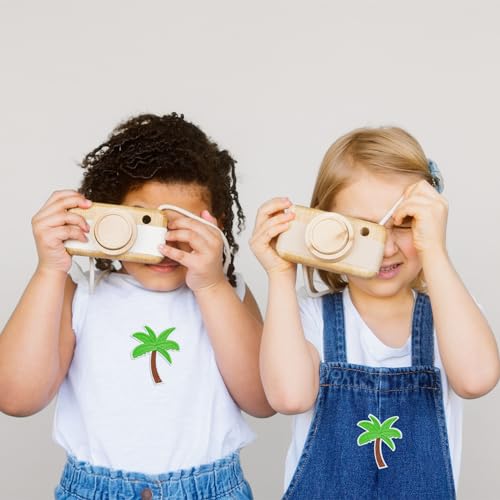 30 Pcs Green Coconut Palm Tree Embroidered Patches Summer Sew Iron on Embroidered Applique Cute Decoration Sewing Badge Patches for DIY Clothing Backpack Hats Jeans