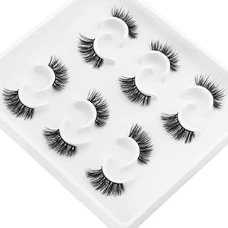 KOUSEI False Eyelashes 6 Pairs Half Lashes Natural Fake Lash Cat Eye Fluffy Cute Reusable 3D Makeup Eyelashes Extension Convenient No Glue