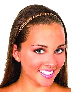 Mia Thin Braidie, Braided Synthetic Hair Headband on Elastic Rubber Band Hair Accessory for Women, Teens, Girls, Work - Blonde