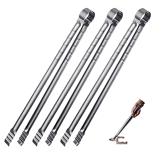 UPTALY 3 pezzi pinza per barbecue in acciaio inossidabile (45 cm), pinza per bistecca extra lunga, pinzetta per cucinare, clip professionale per carbone, pinza per griglia coreana, pinza per servire
