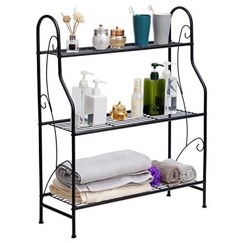 Doeworks 3 Tier Metal Plant Stand, Plant Display Rack,Stand Shelf, Pot Holder For Indoor Outdoor Use, Black #TOP3