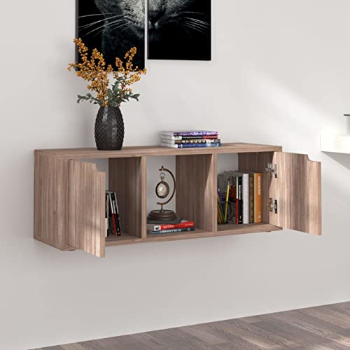 Muebles Tv Hogotin Mueble TV Colgante Mueble de TV de Pared Madera Gabinete Flotante Estante en la Pared para Salón, Cocina Color...