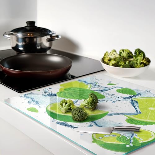 Planche de cuisine en verre rectangulaire imperméable de taille 60x52 cm