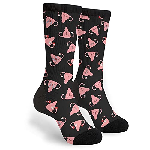 FUNCOOLCY Cool Socks For Men Women Fun Novelty Crew Socks, Uterus, One size