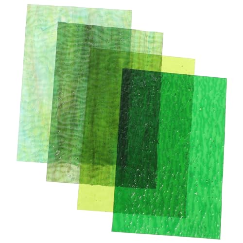 HOMSFOU DIY Mosaic Projects Supplies: 4pcs Stained Glass Mosaic Handmade Craft Sheets Natural Beauty for Home Decor