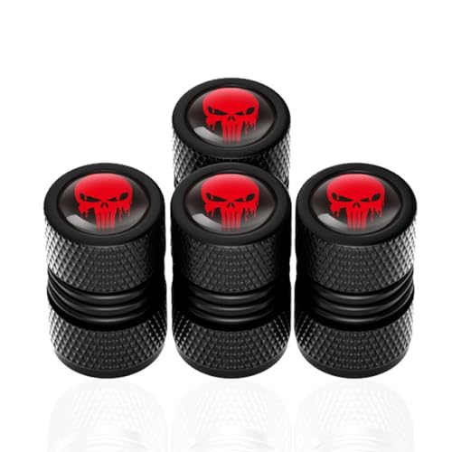 Teegxddy 4 Piezas Negro Tapones Ruedas Coche para válvulas de Automóvil, Motocicleta, Remolque, Bicicleta