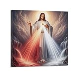 OKNGB Póster religioso de El gran Jesús cristiano 1 cuadro decorativo sobre lienzo (30 x 30 cm)